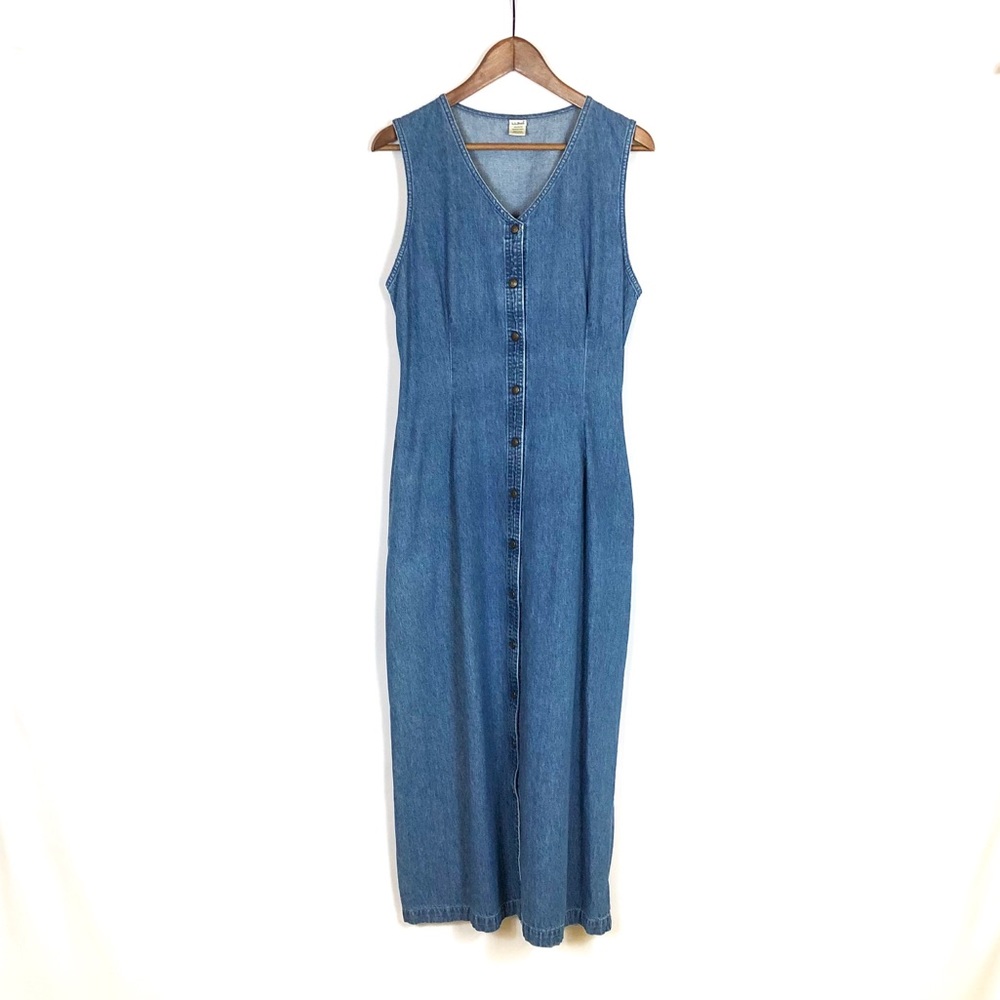 L.L.Bean Vtg USA Women’s Full Length Denim Dress